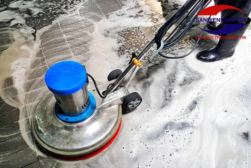 Máy đánh bóng sàn gạch được sử dụng trong các công trình lớn